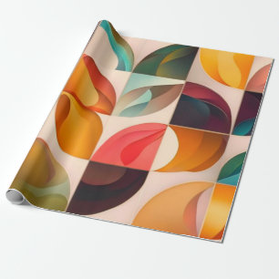 Abstrakte Retro-Kollektion für beliebte Quadrate Geschenkpapier