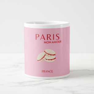 Abstrakte Retro Pastel Paris Pink an Pasta Travel Jumbo-Tasse