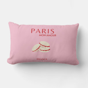 Abstrakte Retro Pastel Paris Pink an Pasta Travel Lendenkissen