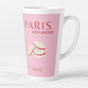 Abstrakte Retro Pastel Paris Pink an Pasta Travel Milchtasse