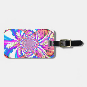 Abstrakte Retro-Rosa Mandala Rosa Orchideen Gepäckanhänger