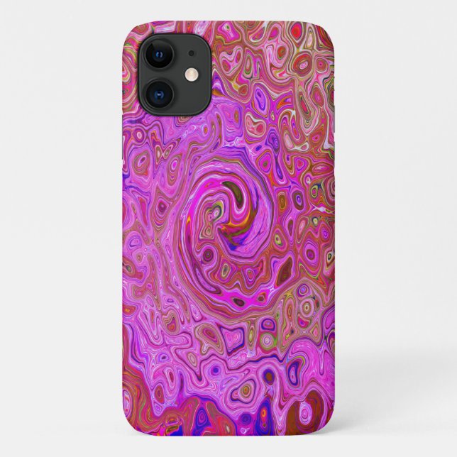 Abstrakte Retro-Swirbel in rosa Marmorfarben Case-Mate iPhone Hülle (Rückseite)