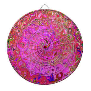 Abstrakte Retro-Swirbel in rosa Marmorfarben Dartscheibe