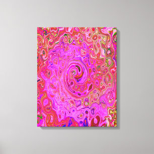 Abstrakte Retro-Swirbel in rosa Marmorfarben Leinwanddruck