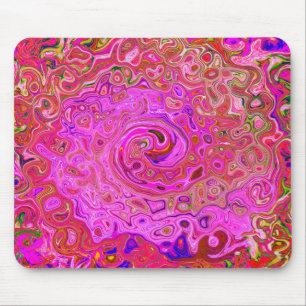 Abstrakte Retro-Swirbel in rosa Marmorfarben Mousepad
