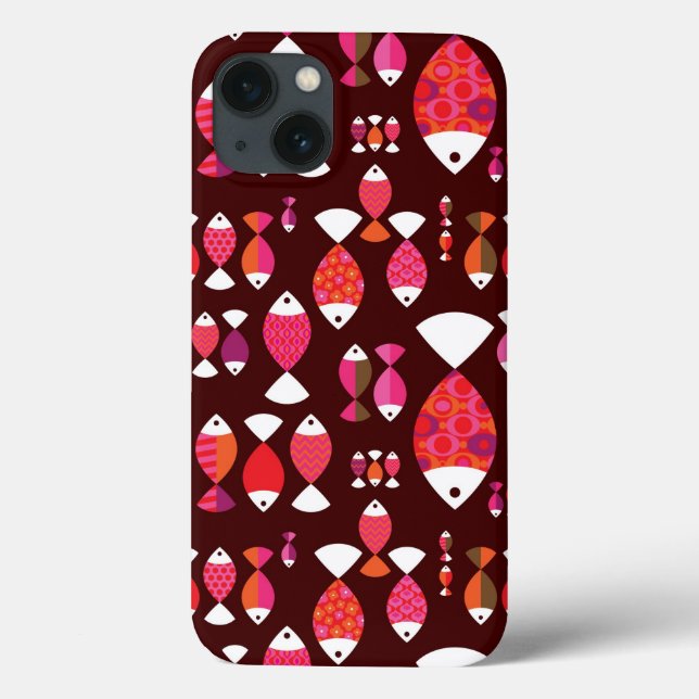 Abstrakte Retrofische unter Wasser Case-Mate iPhone Hülle (Rückseite)