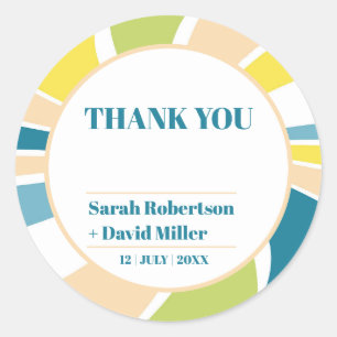 Abstrakte Retrowelle Runder Aufkleber