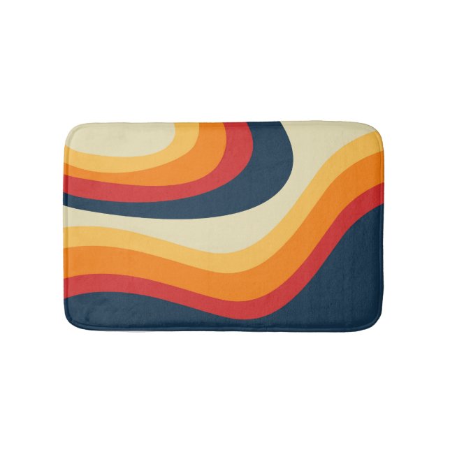 Abstrakte Retrowellen-Design Badematte (Vorderseite)