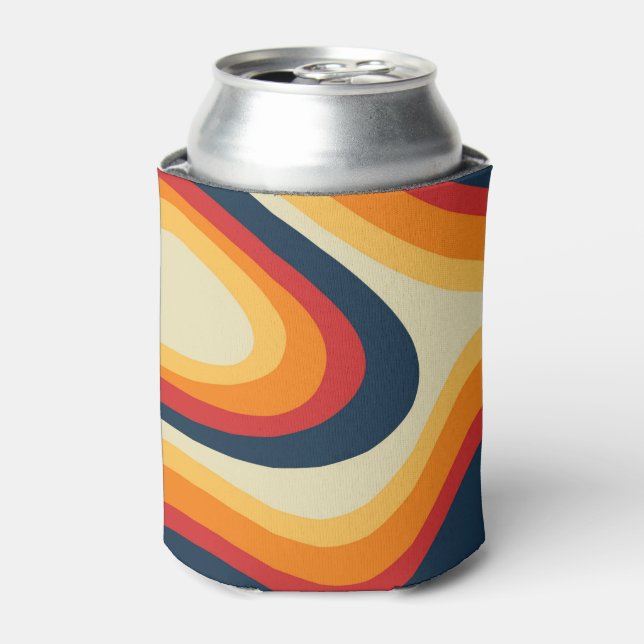 Abstrakte Retrowellen-Design Dosenkühler (Kanne Vorderseite)