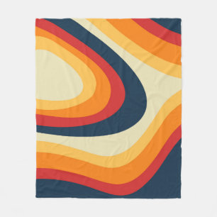 Abstrakte Retrowellen-Design Fleecedecke
