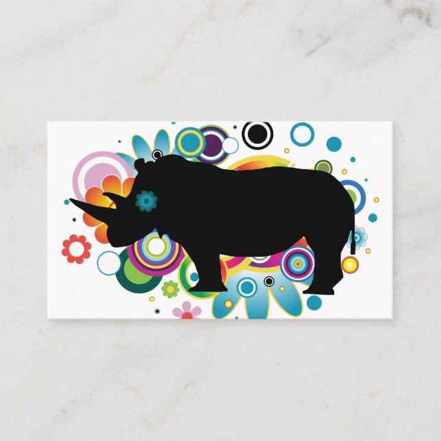 Abstrakte Rhino Business Cards Visitenkarte (Vorderseite)