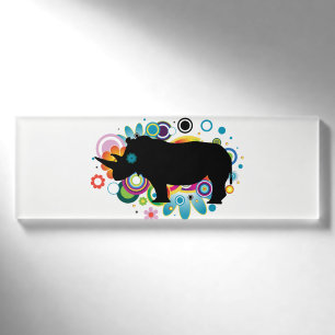 Abstrakte Rhino-Name-Markierung Namenschild