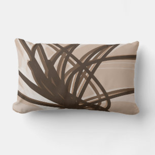 Abstrakte Ribbons in Beige und Braun Lendenkissen