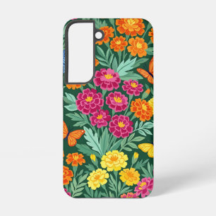 Abstrakte Ringelblumen Schmetterlinge Kunst Samsun Samsung Galaxy Hülle