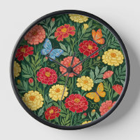 Abstrakte Ringelblumen Schmetterlinge Kunst Uhren
