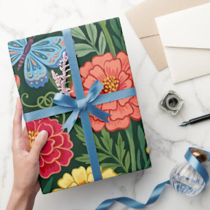 Abstrakte Ringelblumen-Schmetterlingsgarten-Gesche Geschenkpapier