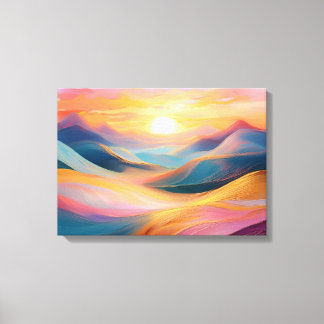 Abstrakte Rolling Hills bei Sunset Leinwanddruck