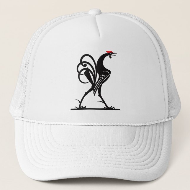Abstrakte Rooster-Silhouette Truckerkappe (Vorderseite)
