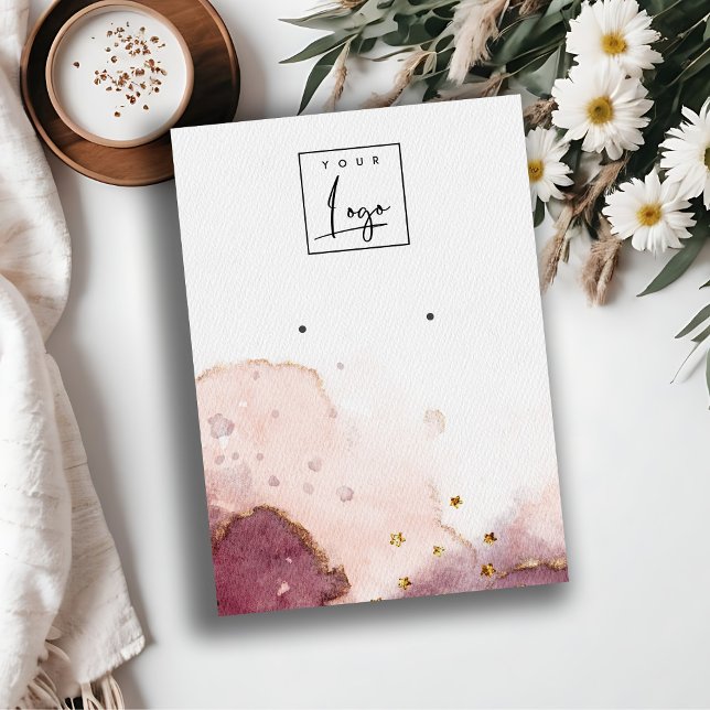 Abstrakte Rosa-Aquarellfarben-Logo-Anzeige Visitenkarte (Von Creator hochgeladen)