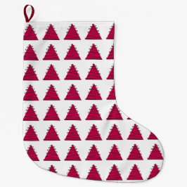 Abstrakte, rosa Bäume in Weiß Großer Weihnachtsstrumpf
