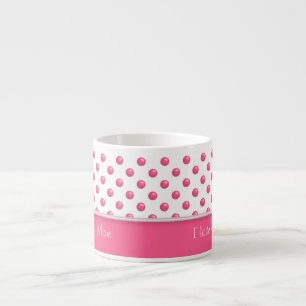 Abstrakte rosa Beschaffenheit der Polkapunkte. Espressotasse