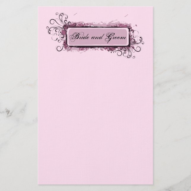 Abstrakte Rosa-Bläserei Briefpapier (Vorderseite)