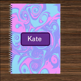 Abstrakte rosa blaue Wirbel Notizbuch