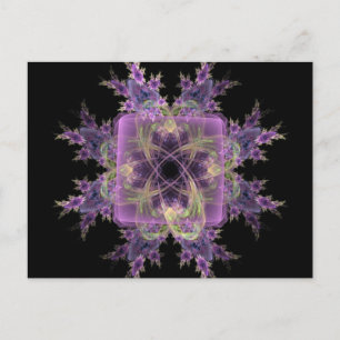 Abstrakte rosa Blumen Postkarte