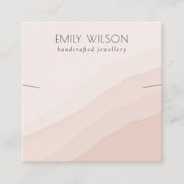 Abstrakte rosa Blush Waves Necklace Band Template Quadratische Visitenkarte
