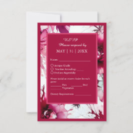 abstrakte Rosa-Blütenhochzeit RSVP Karte