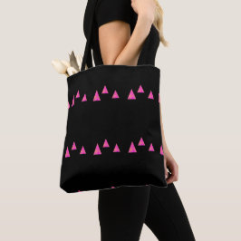 Abstrakte rosa Dreiecke in Schwarz Tasche