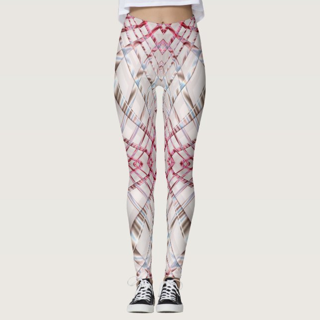 Abstrakte rosa dynamische Beschaffenheit Leggings (Vorderseite)
