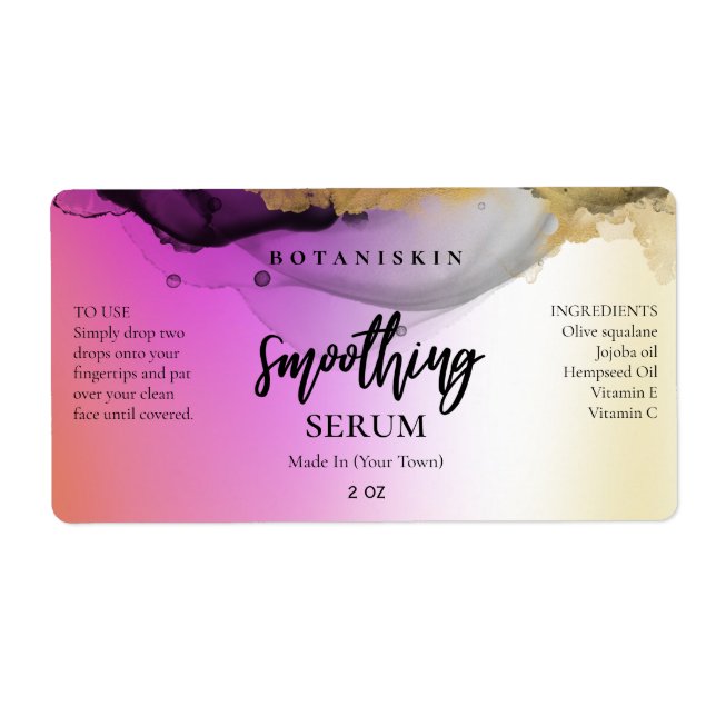 Abstrakte rosa goldfarbene Face and Hair Serum Lab (Vorne)