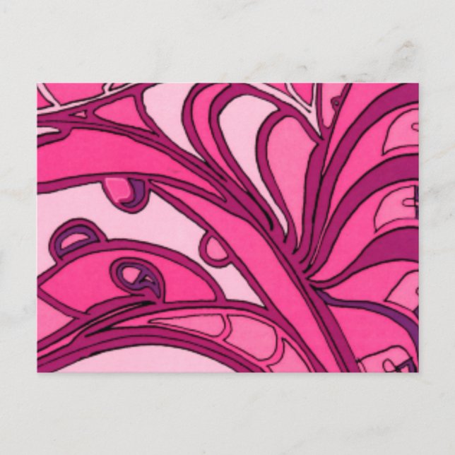 Abstrakte rosa Lackierung Postkarte (Vorderseite)
