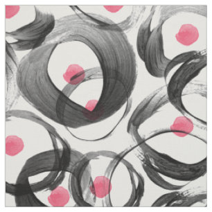 Abstrakte rosa, schwarze Aquarelltöne Stoff