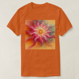 Abstrakte rosa Sonnenstrahlen Landschaft T-Shirt