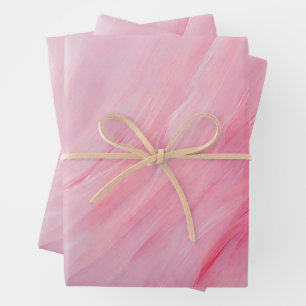 Abstrakte Rosa-Töne und Pinselstriche Geschenkpapier Set