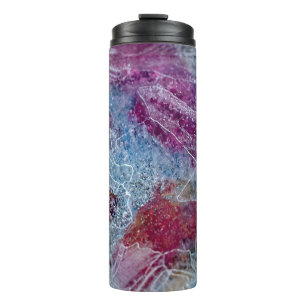 Abstrakte rosa und blaue Malerei Thermosbecher