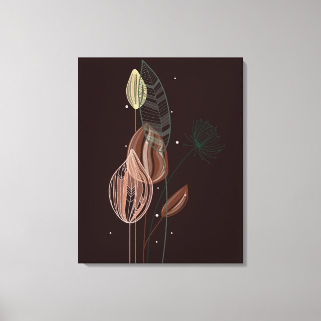 Abstrakte Rosa und Goldgräber Minimalistisch Botan Leinwanddruck (Vorderseite)