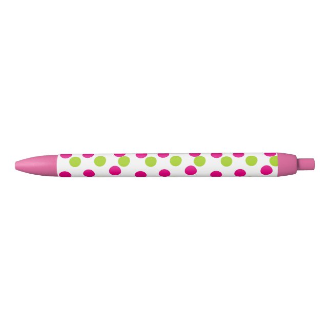 Abstrakte rosa und grüne Punkte Kugelschreiber (Vorderseite)