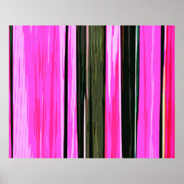 Abstrakte rosa und grüne vertikale Streifen 704 Poster