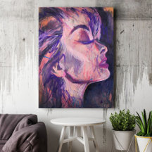 Abstrakte Rosa weibliche Schrift Drucken