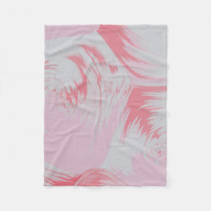 Abstrakte rosa-weiße Malerei Fleecedecke
