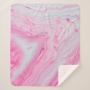 Abstrakte rosa-weiße Malerei Sherpadecke