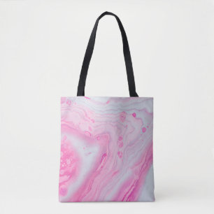 Abstrakte rosa-weiße Malerei Tasche