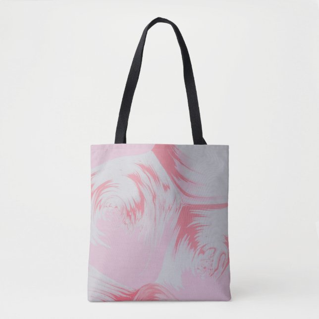 Abstrakte rosa-weiße Malerei Tasche (Vorderseite)