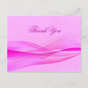 Abstrakte rosa Wellen Vielen Dank Postcard Postkarte
