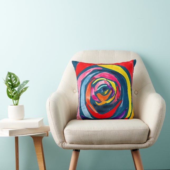 Abstrakte Rose Aquarellkunst Pop Kissen (Stuhl )