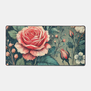 Abstrakte Rose Blume blühendes Design Muster Schreibtischunterlage