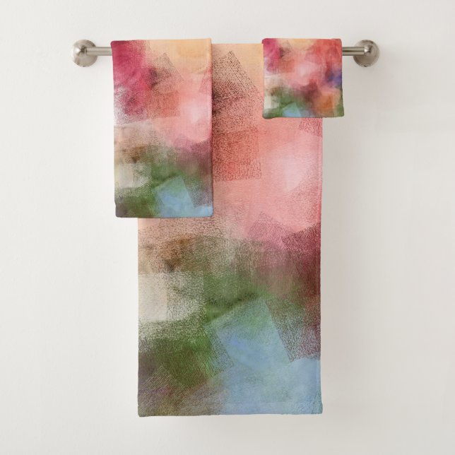 Abstrakte Rose Blume Moderne Florenz Badhandtuch Set (Insitu)